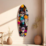 Colorful Skulls Glass Wall Art