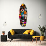 Colorful Skulls Glass Wall Art