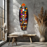 Colorful Skulls Glass Wall Art