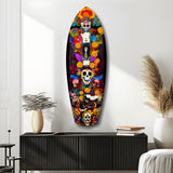 Colorful Skulls Glass Wall Art