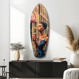 Modern City Life Glass Wall Art