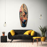 Modern City Life Glass Wall Art
