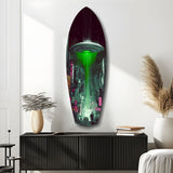 Alien Invade Glass Wall Art