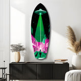 Alien Invade Glass Wall Art