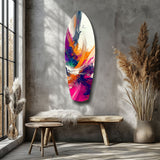 Abstract Paint Brushes Glass Wall Art