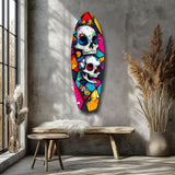 Vintage Skulls Glass Wall Art