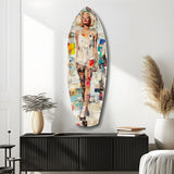 Marilyn in Vintage Swim Suit Glass Wall Art