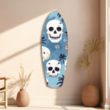 Surf Skull California Dreams Glass Wall Art