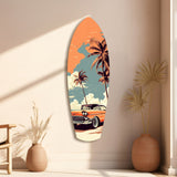 Sunset Ride 60s Vibes Glass Wall Art