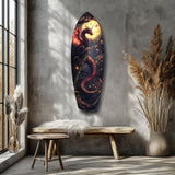 Moonlit Dragon Flight of the Night Glass Wall Art