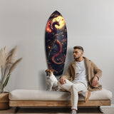 Moonlit Dragon Flight of the Night Glass Wall Art