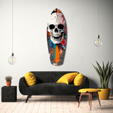 Skull in the Street Art Glass Wall Art