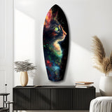 Celestial Cat Glass Wall Art