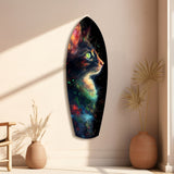 Celestial Cat Glass Wall Art