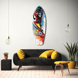 Sneakers Jump Glass Wall Art