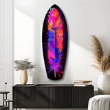 Colorful Feather Glass Wall Art
