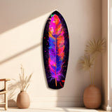 Colorful Feather Glass Wall Art