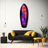 Colorful Feather Glass Wall Art