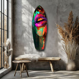 Colorful Lips V11 Glass Wall Art