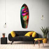 Colorful Lips V11 Glass Wall Art