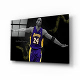 Gold Basketball Legend Tableau en verre - 72x46 cm