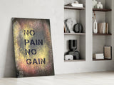 No Pain No Gain Glass Wall Art.