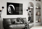 Words of Bob Marley Glass Wall Art.