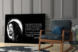 Words of Bob Marley Glass Wall Art.