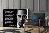 Words of Malcolm X Glass Wall Art.