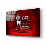 Crimson Boxer Quote Poster Glass Wall Art - 72x46 cm