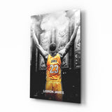 Glasbild Gold Basketball Superstar - 72x46 cm