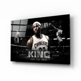 Glasbild Black And White Basketball Superstar - 72x46 cm