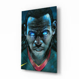 Gold Basketball Superstar Tableau en verre - 72x46 cm