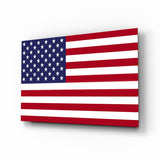 Klassische flache Stars-and-Stripes-Flagge Glasbild - 72x46 cm