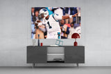 Cam Newton Glass Wall Art.