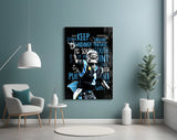 Luke Kuechly Glass Wall Art.