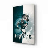 Jalen Hurts Glass Wall Art.