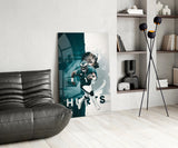 Jalen Hurts Glass Wall Art.