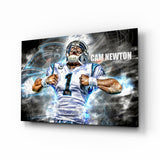 Cam Newton Glass Wall Art.