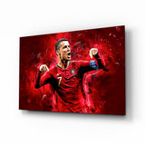 Urlo di vittoria in maglia rossa quadro in vetro - 72x46 cm