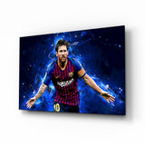 Gold Football Maestro Glass Wall Art - 72x46 cm