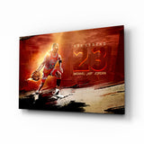Vibrant Basketball Legend Tableau en verre - 72x46 cm