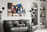 Captain America Glass Wall Art.
