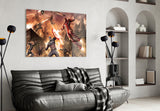 Captain America vs Iron Man Glass Wall Art.