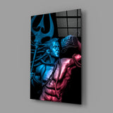 Har Har Mahadev Glass Wall Art.