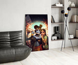 Krishna and Radha Glass Wall Art.