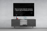 Two Rules for Success Glass Wall Art.