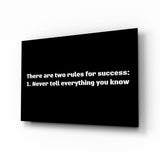 Two Rules for Success Glass Wall Art.