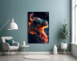 Fire Lion Glass Wall Art.