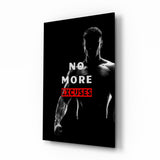 Tableau en verre No More Excuses - 72x46 cm